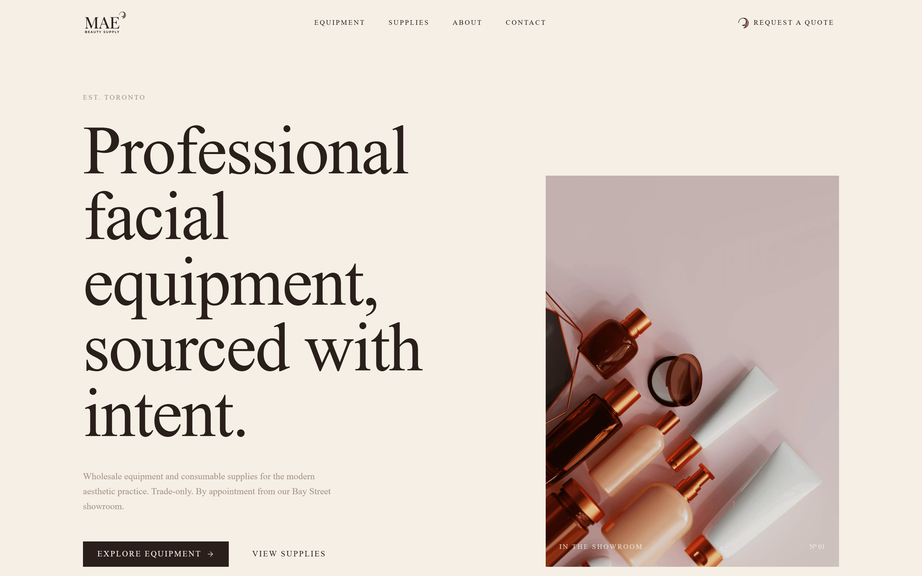 Mae Beauty Supply homepage screenshot