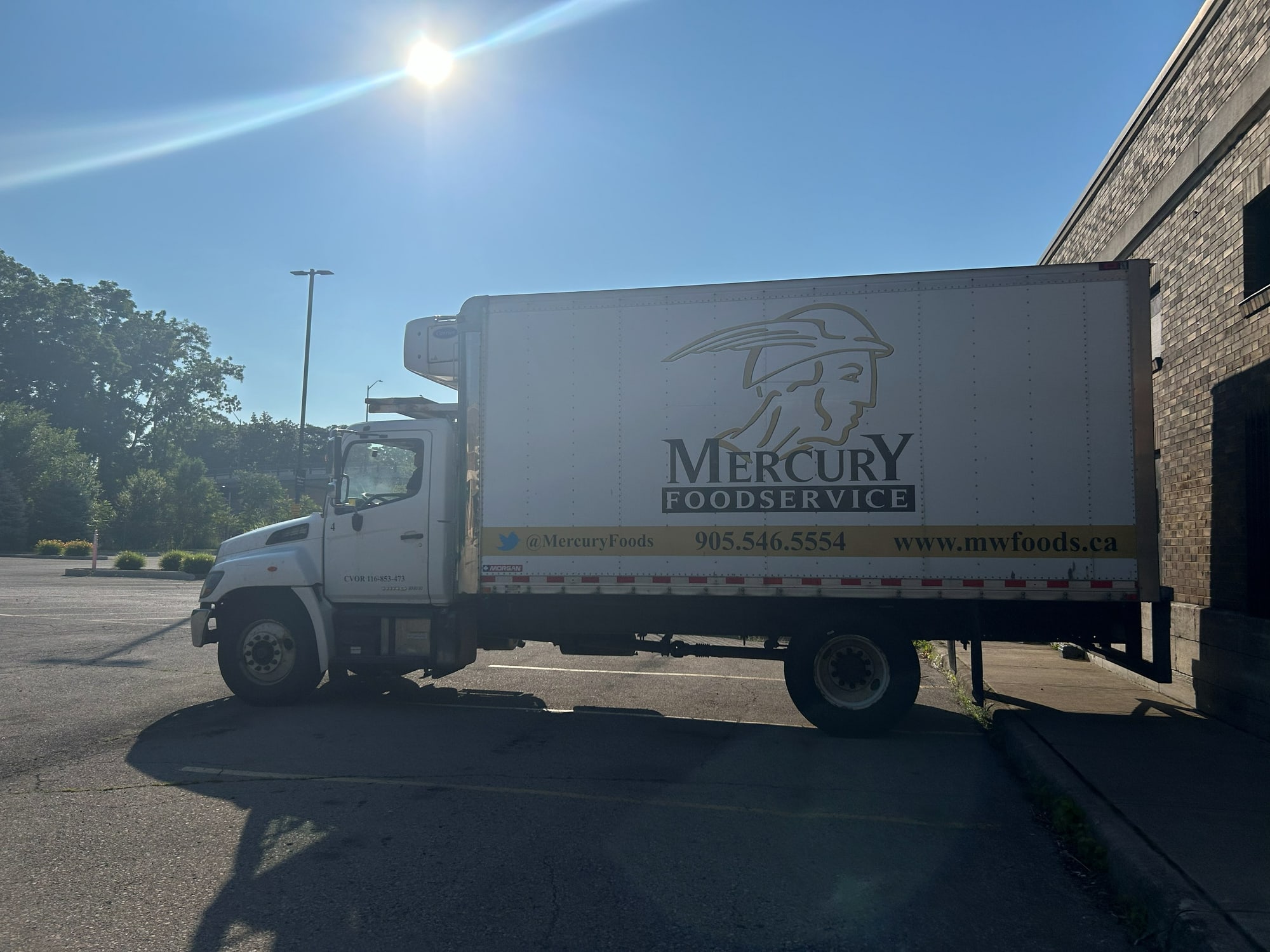 Mercury Foodservice delivery truck on Hamilton streets